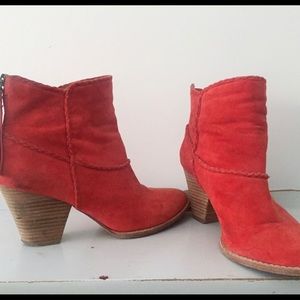 Ella Moss red suede ankle boots